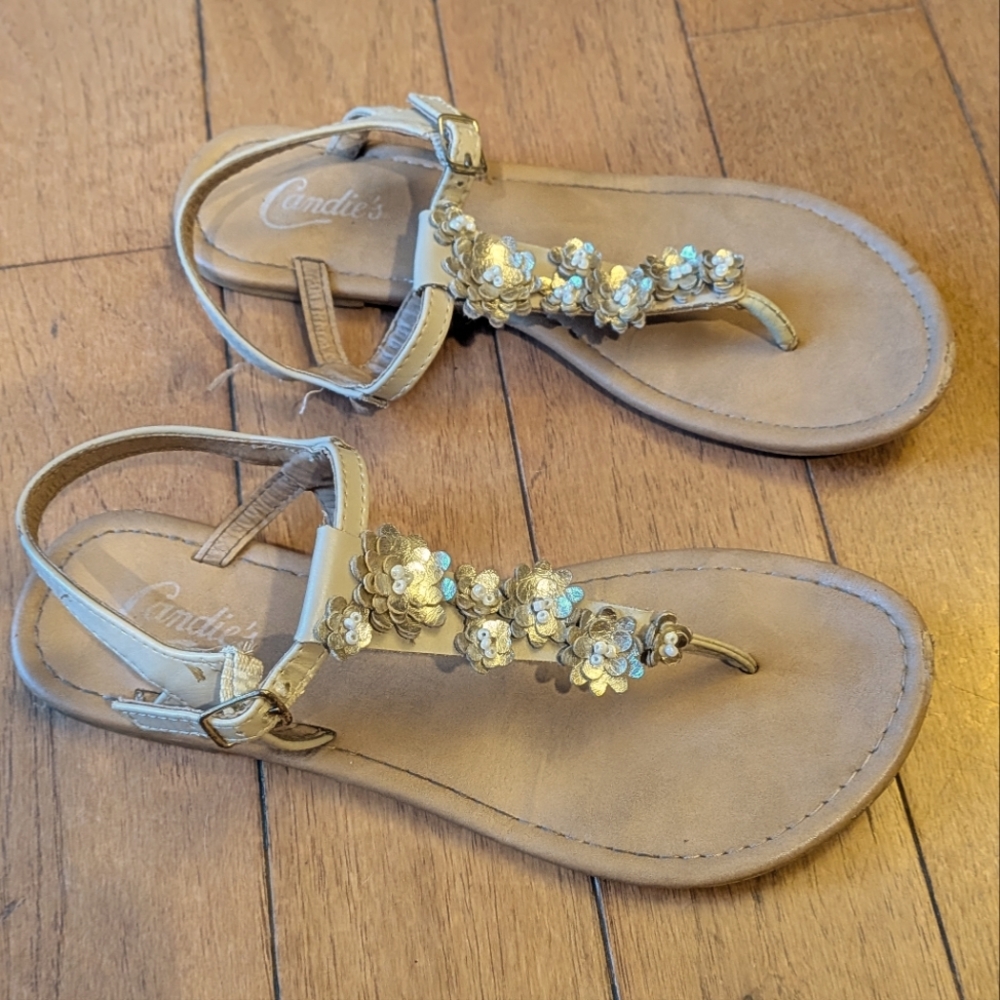 Candie's Gold Sandals